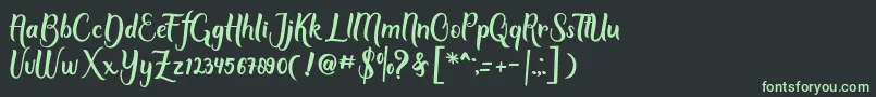 フォントScript Mothers – 黒い背景に緑の文字