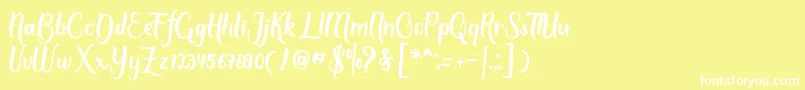 Script Mothers-fontti – valkoiset fontit keltaisella taustalla