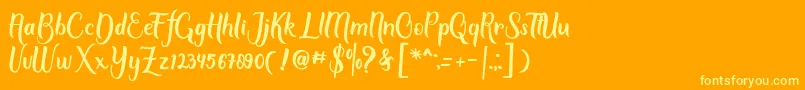 Script Mothers-fontti – keltaiset fontit oranssilla taustalla