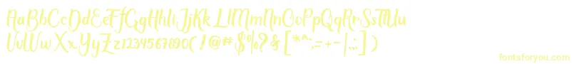 Шрифт Script Mothers – жёлтые шрифты на белом фоне