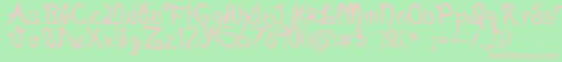 Scriptia Happy Font – Pink Fonts on Green Background