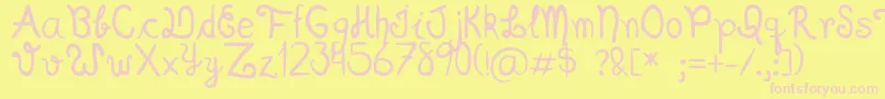 Scriptia Happy Font – Pink Fonts on Yellow Background