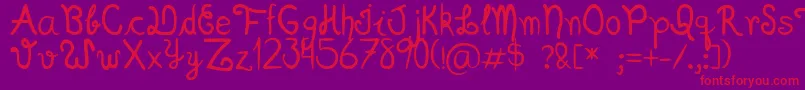 フォントScriptia Happy – 紫の背景に赤い文字