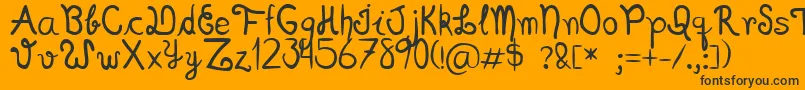 Scriptia Happy Font – Black Fonts on Orange Background