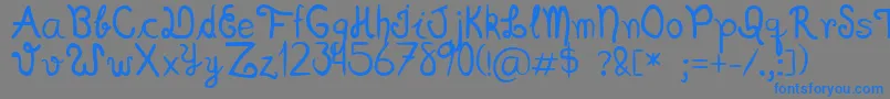 Scriptia Happy-Schriftart – Blaue Schriften auf grauem Hintergrund