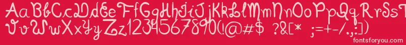 Scriptia Happy Font – Pink Fonts on Red Background