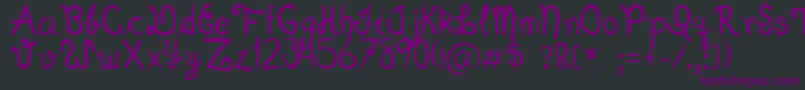 Scriptia Happy Font – Purple Fonts on Black Background