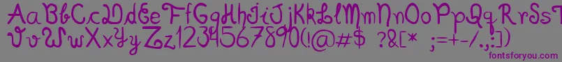 Scriptia Happy Font – Purple Fonts on Gray Background