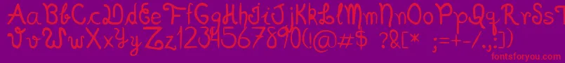 Scriptia Happy Font – Red Fonts on Purple Background