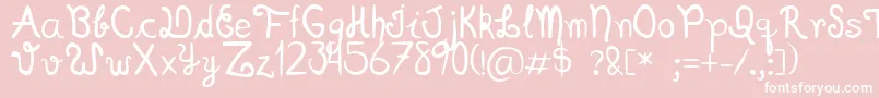 Scriptia Happy Font – White Fonts on Pink Background