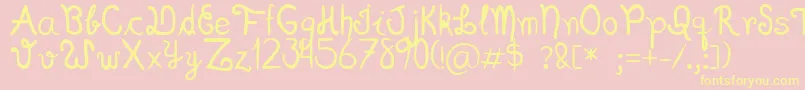 Scriptia Happy Font – Yellow Fonts on Pink Background