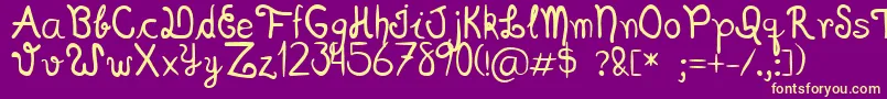 Scriptia Happy Font – Yellow Fonts on Purple Background