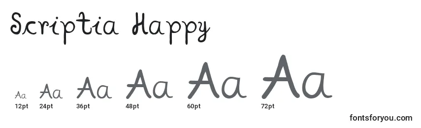 Größen der Schriftart Scriptia Happy (139824)