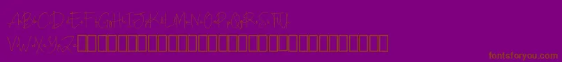 Шрифт Scripty Demo – коричневые шрифты на фиолетовом фоне