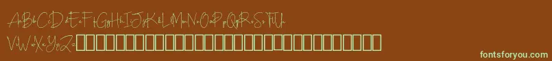 Шрифт Scripty Demo – зелёные шрифты на коричневом фоне