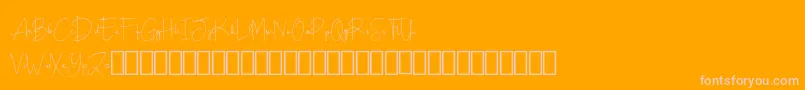 フォントScripty Demo – オレンジの背景にピンクのフォント