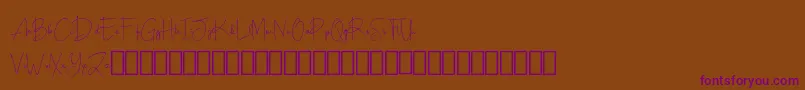 Шрифт Scripty Demo – фиолетовые шрифты на коричневом фоне