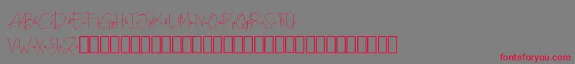 Scripty Demo-fontti – punaiset fontit harmaalla taustalla