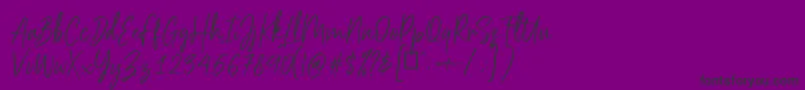 Scriptyca-Schriftart – Schwarze Schriften auf violettem Hintergrund
