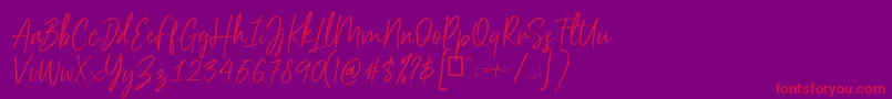 フォントScriptyca – 紫の背景に赤い文字