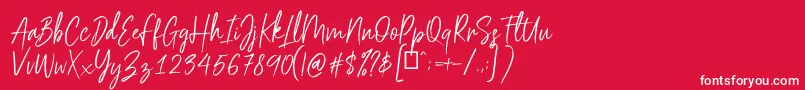 フォントScriptyca – 赤い背景に白い文字