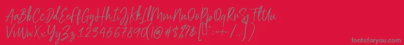 Scriptyca-Schriftart – Graue Schriften auf rotem Hintergrund