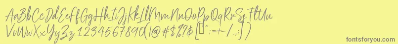 Scriptyca Font – Gray Fonts on Yellow Background