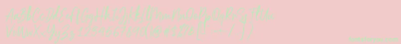Scriptyca Font – Green Fonts on Pink Background