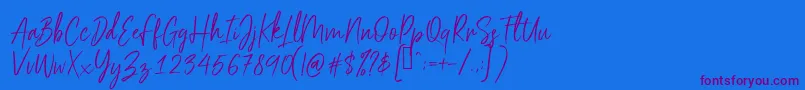 Scriptyca Font – Purple Fonts on Blue Background