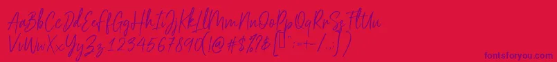 Scriptyca Font – Purple Fonts on Red Background