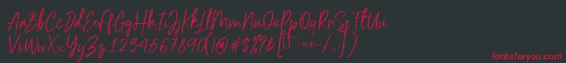 Scriptyca Font – Red Fonts on Black Background