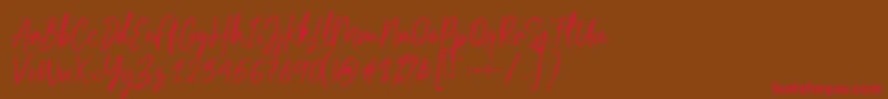 Scriptyca Font – Red Fonts on Brown Background