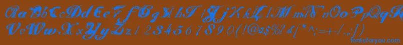 SCRIT    Font – Blue Fonts on Brown Background