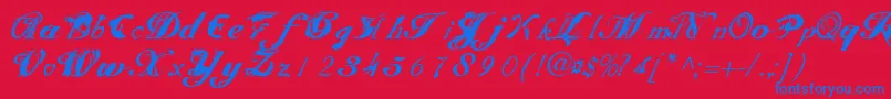 SCRIT    Font – Blue Fonts on Red Background