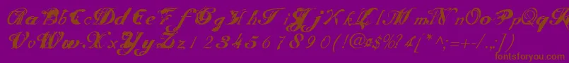 SCRIT   -Schriftart – Braune Schriften auf violettem Hintergrund