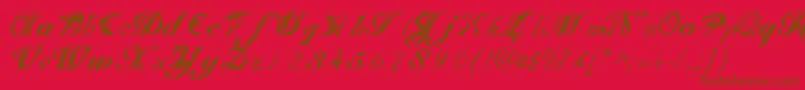 SCRIT    Font – Brown Fonts on Red Background