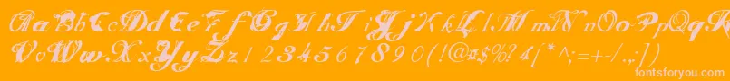 フォントSCRIT    – オレンジの背景にピンクのフォント