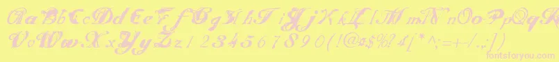 SCRIT    Font – Pink Fonts on Yellow Background