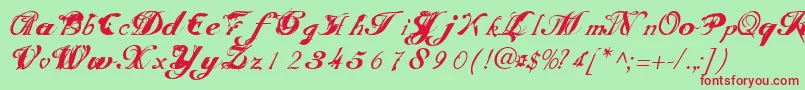 SCRIT   -Schriftart – Rote Schriften auf grünem Hintergrund