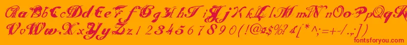 SCRIT    Font – Red Fonts on Orange Background