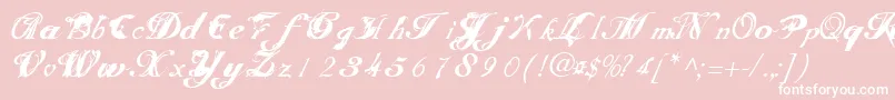 SCRIT   -Schriftart – Weiße Schriften auf rosa Hintergrund