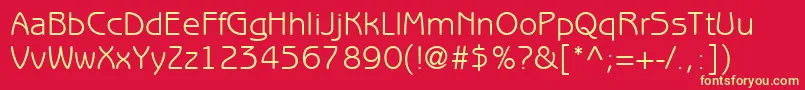 ItcBenguiatGothicLtBook Font – Yellow Fonts on Red Background