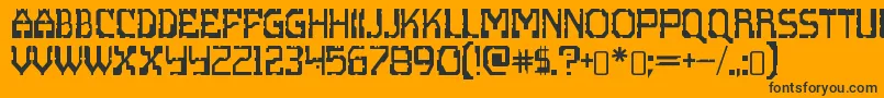 scritzy x-Schriftart – Schwarze Schriften auf orangefarbenem Hintergrund