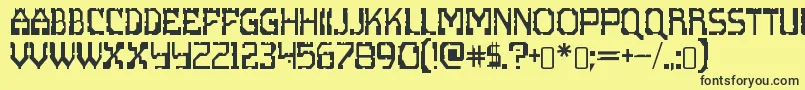 Czcionka scritzy x – czarne czcionki na żółtym tle