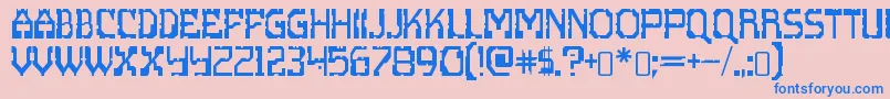 scritzy x-Schriftart – Blaue Schriften auf rosa Hintergrund