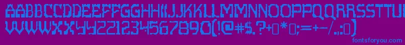 scritzy x-Schriftart – Blaue Schriften auf violettem Hintergrund