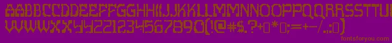 scritzy x-Schriftart – Braune Schriften auf violettem Hintergrund