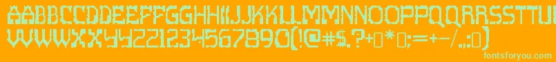 scritzy x-fontti – vihreät fontit oranssilla taustalla