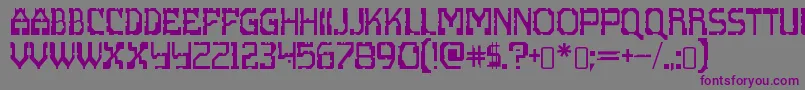 フォントscritzy x – 紫色のフォント、灰色の背景