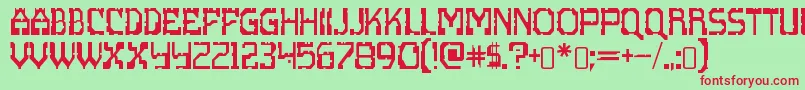 scritzy x-fontti – punaiset fontit vihreällä taustalla